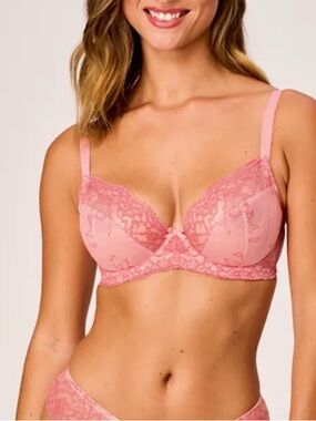 Panache Ana Plunge Pink Lace Bra